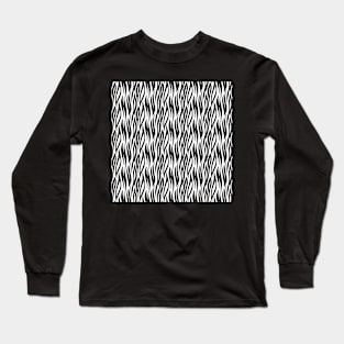 Black and White Abstract Pattern Long Sleeve T-Shirt